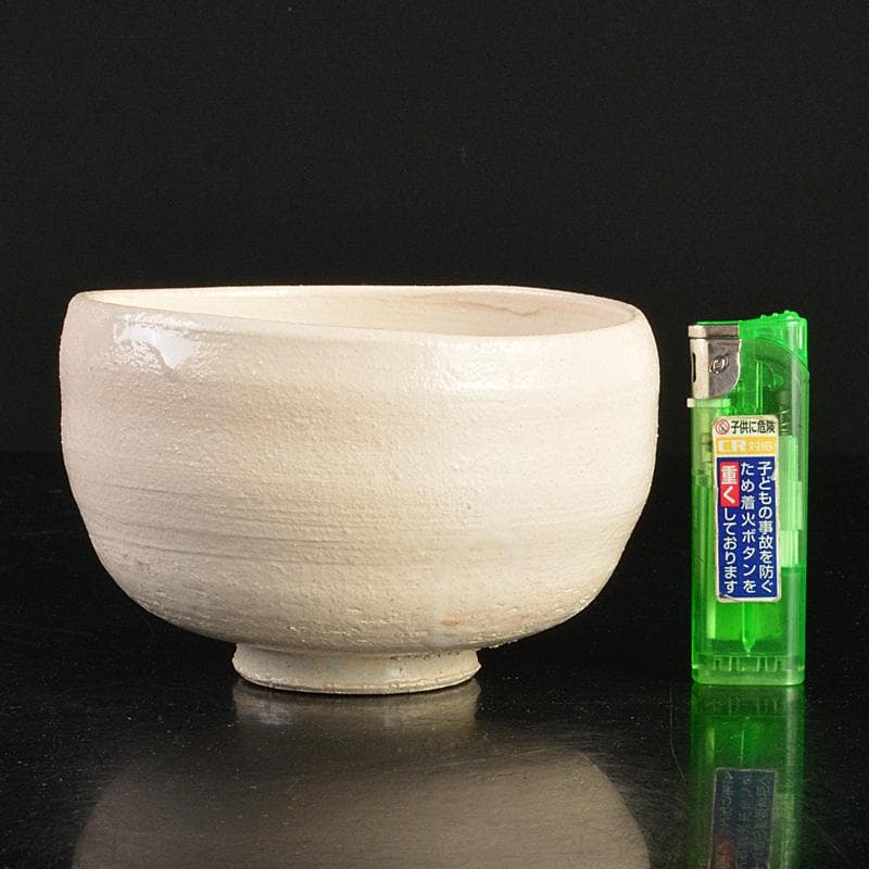 茶道具　萩焼　十代　三輪休雪作　白萩茶碗　共箱　V　R7278