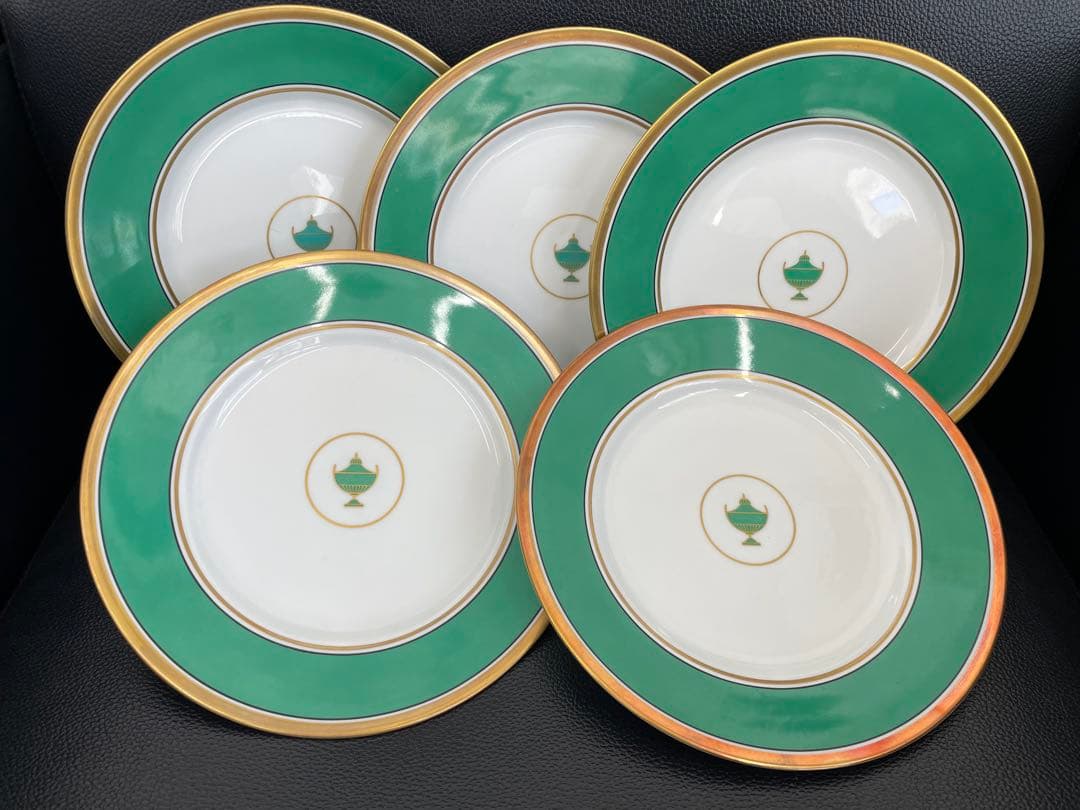 【E】リチャードジノリ　インペログリーン　ケーキ皿　19㎝　廃番品希少品