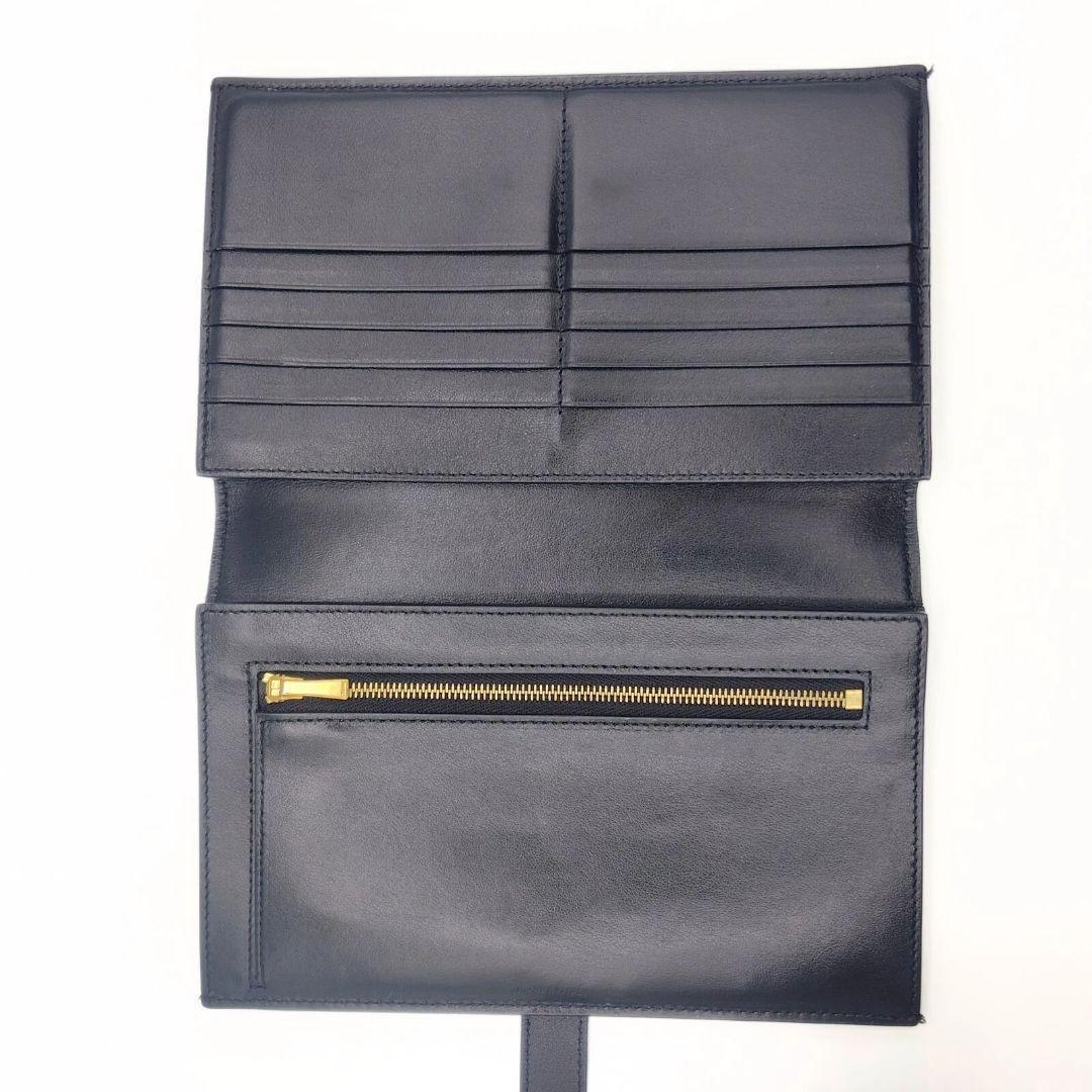 セリーヌ 二つ折り財布 ラージ ストラップ レザー ラージマルチファンクション