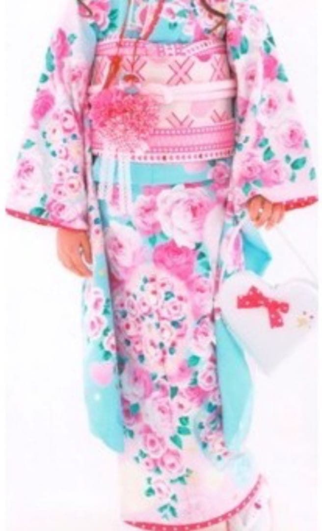 【水色】七五三 松田聖子　着物　7歳　帯帯揚げ他和装小物一式