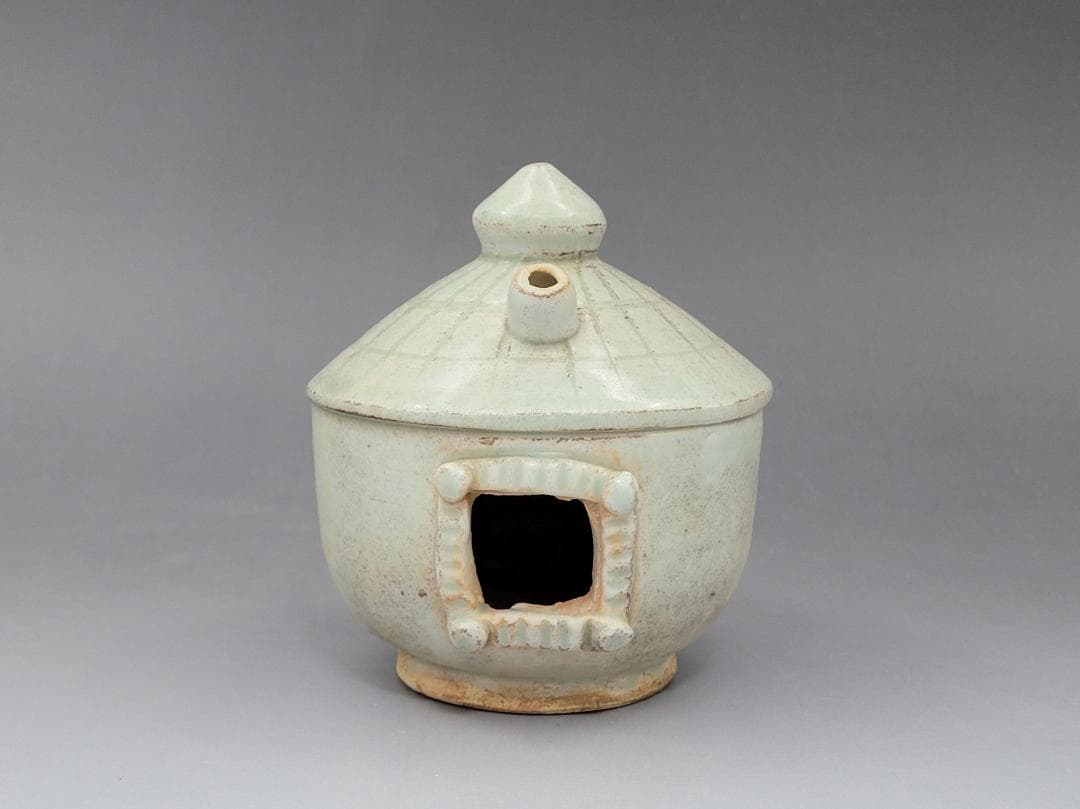 白磁 家型 香炉 油灯 宋元時代 高さ約11.1cm