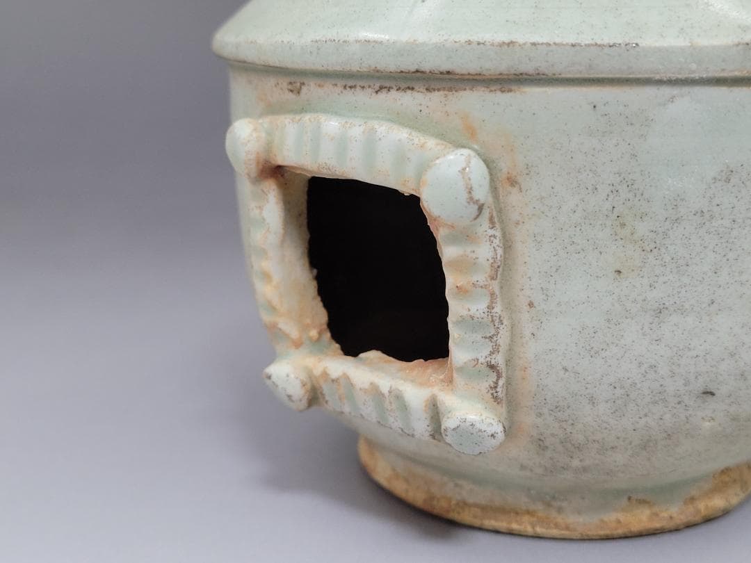 白磁 家型 香炉 油灯 宋元時代 高さ約11.1cm