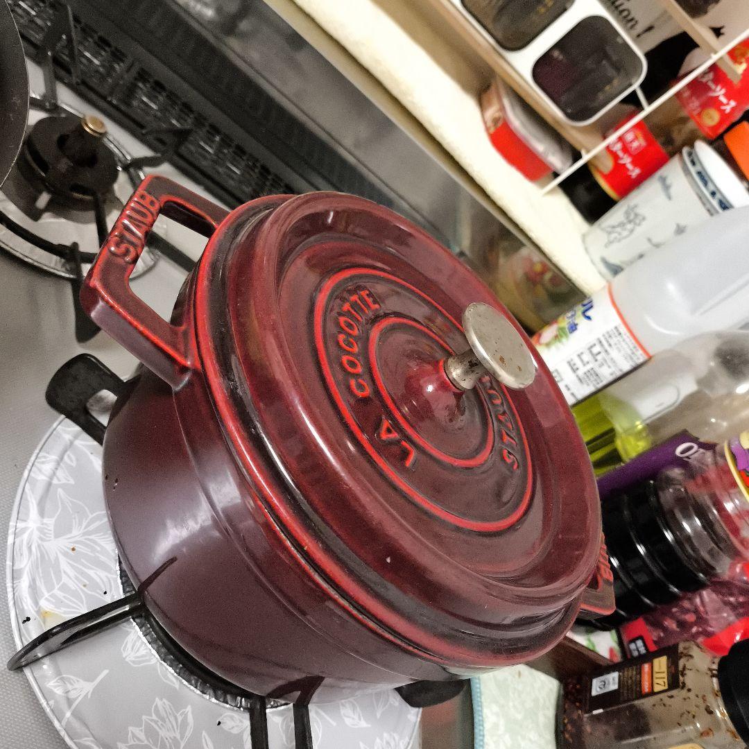 STAUB LA COCOTTE 赤 鍋 20cm 現状品