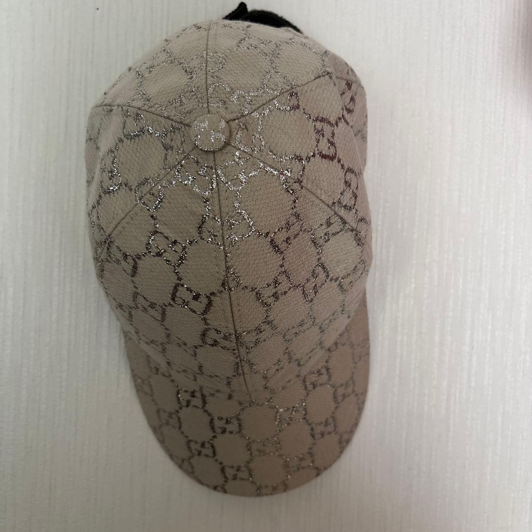 Gucci ベージュ ロゴパターン キャップ M