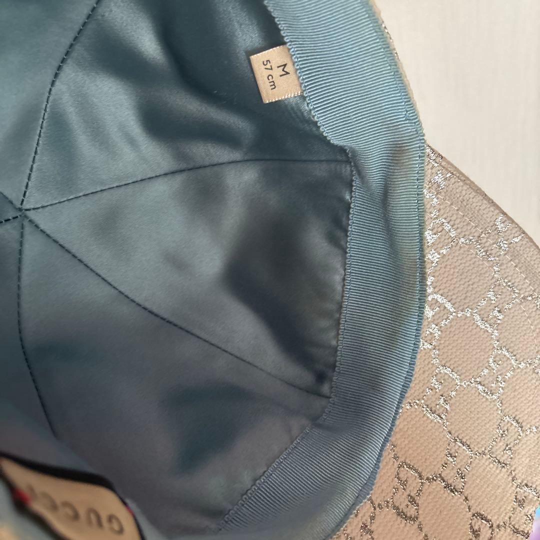 Gucci ベージュ ロゴパターン キャップ M