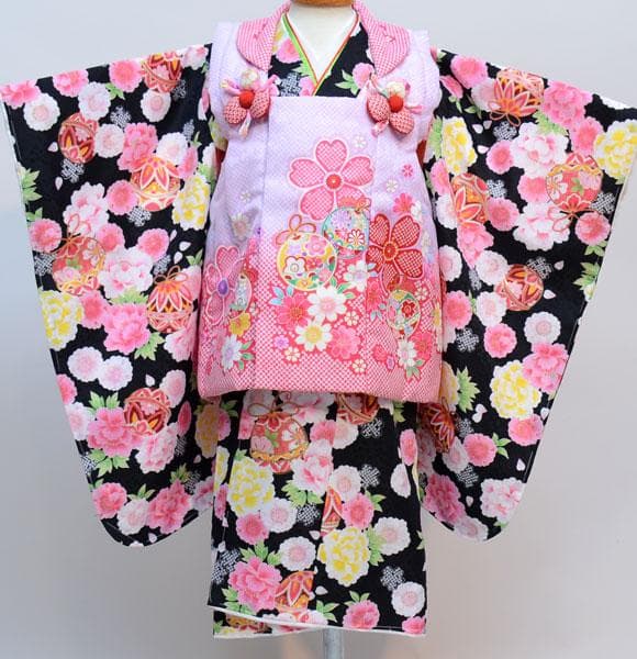 七五三 3歳 3才 新品 女児 被布 着物 セット NO28983