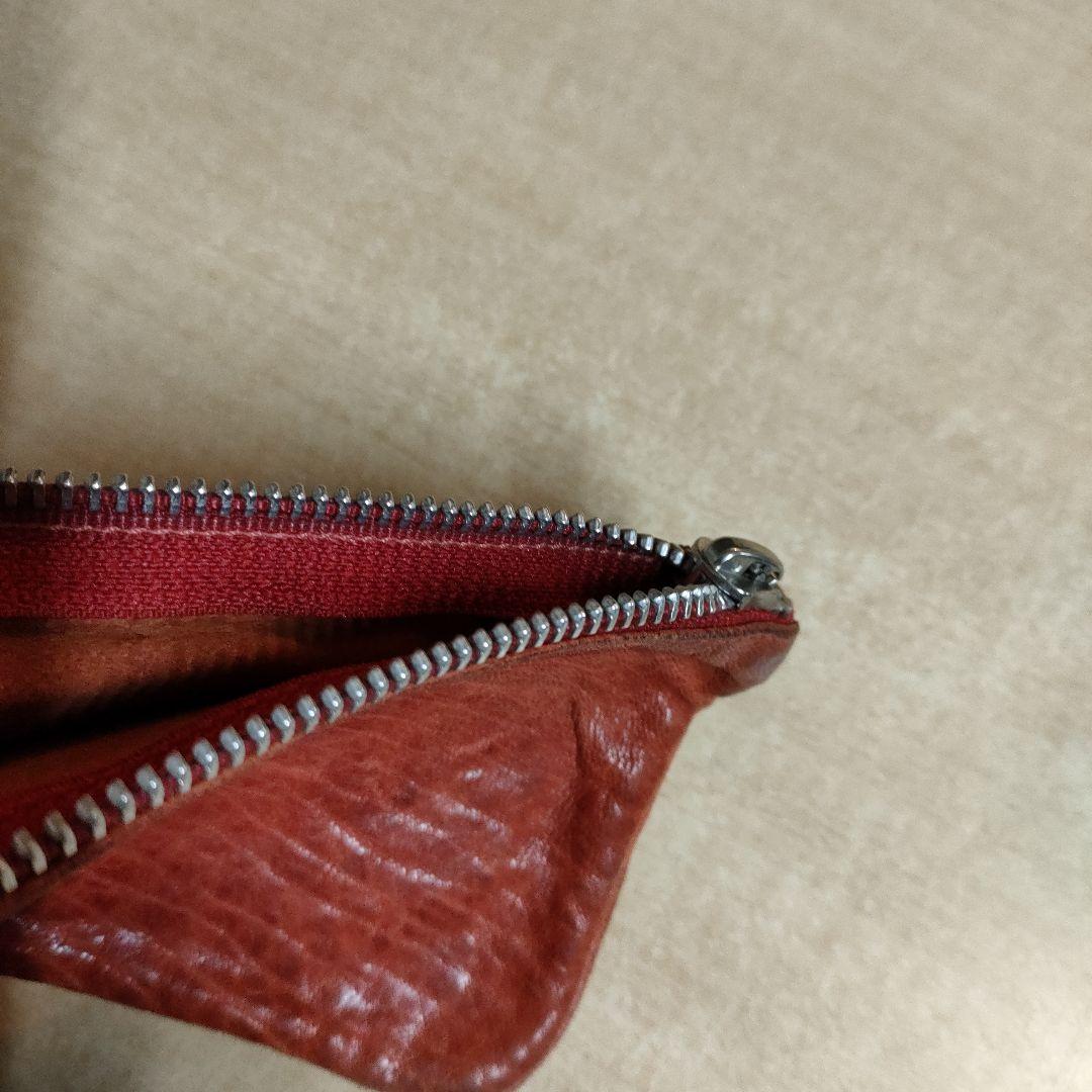 クロムハーツ チェンジパース レザー 赤茶 ジッパー無し 破れあり