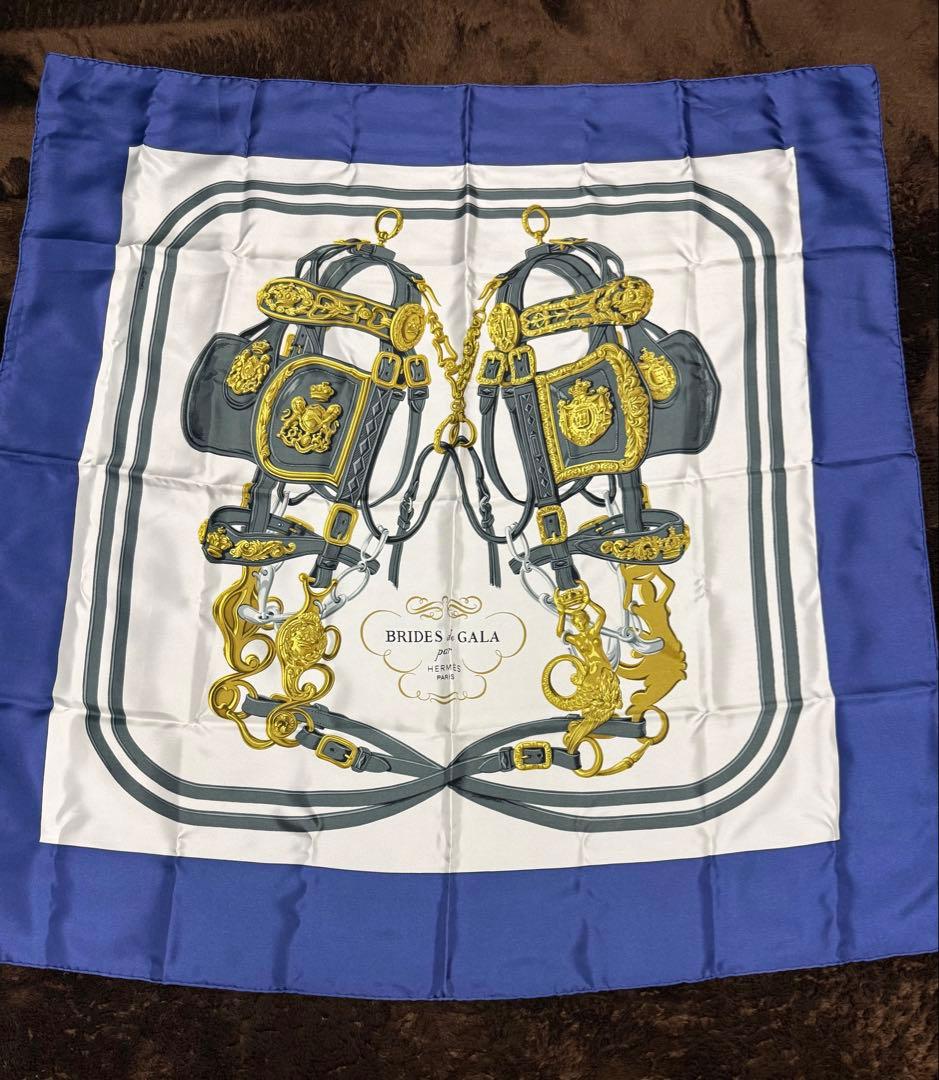 エルメス　カレ90「ブリッド・ドゥ・ガラ（式典用馬勒）」スカーフ