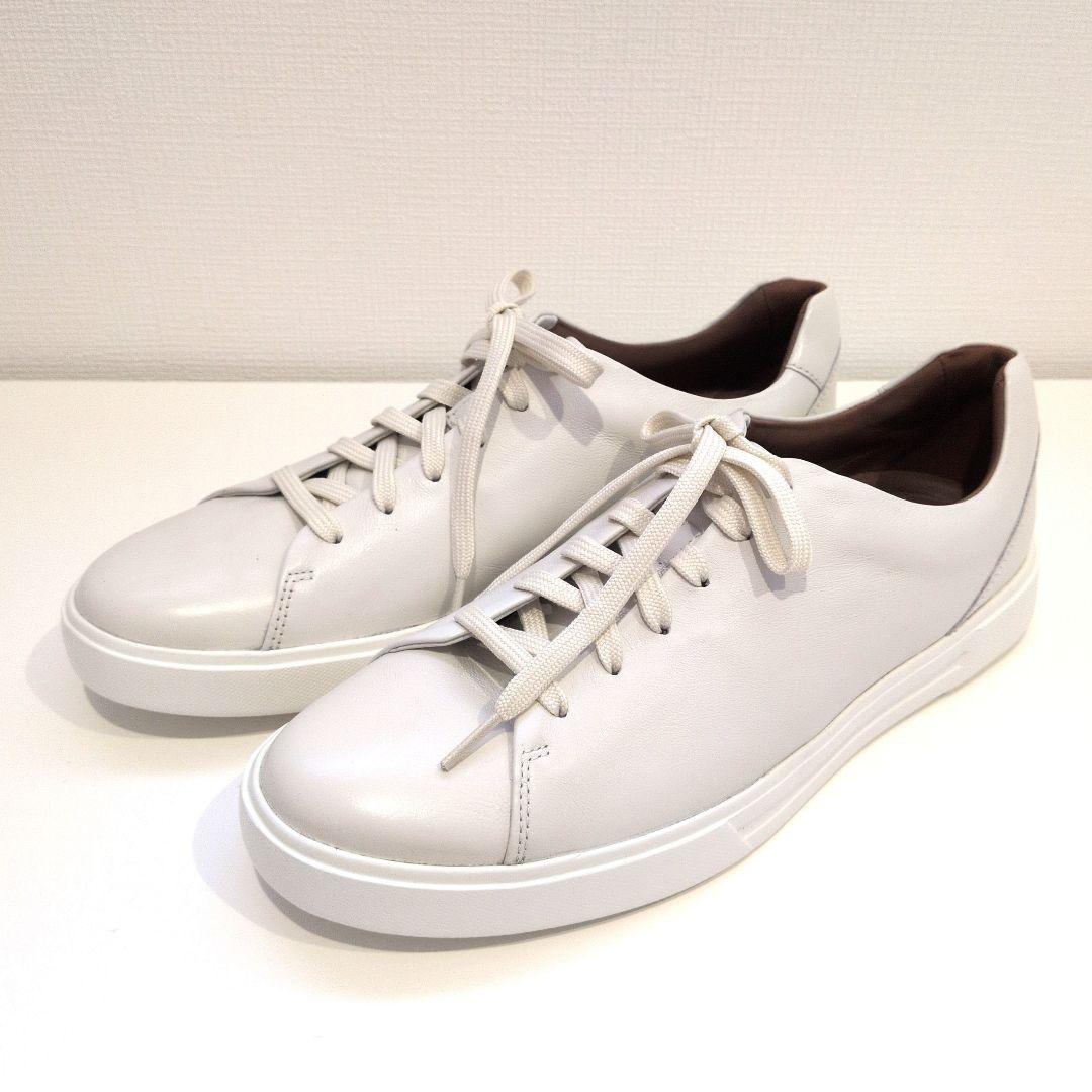 未使用 クラークス アンコスタレース スニーカー ホワイト レザー 27.5㎝