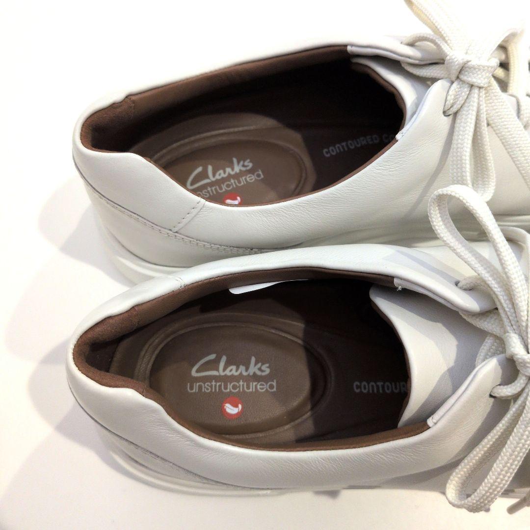 未使用 クラークス アンコスタレース スニーカー ホワイト レザー 27.5㎝