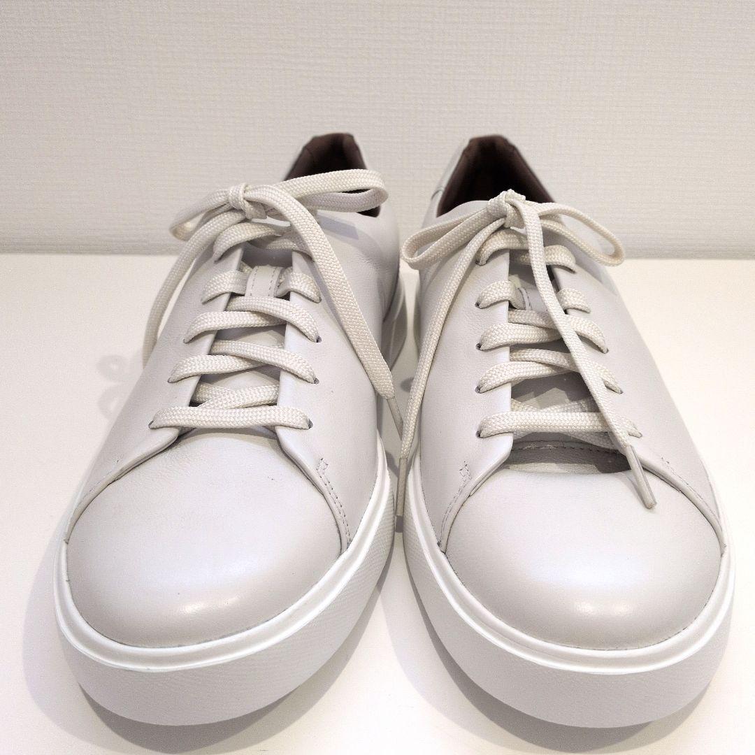 未使用 クラークス アンコスタレース スニーカー ホワイト レザー 27.5㎝