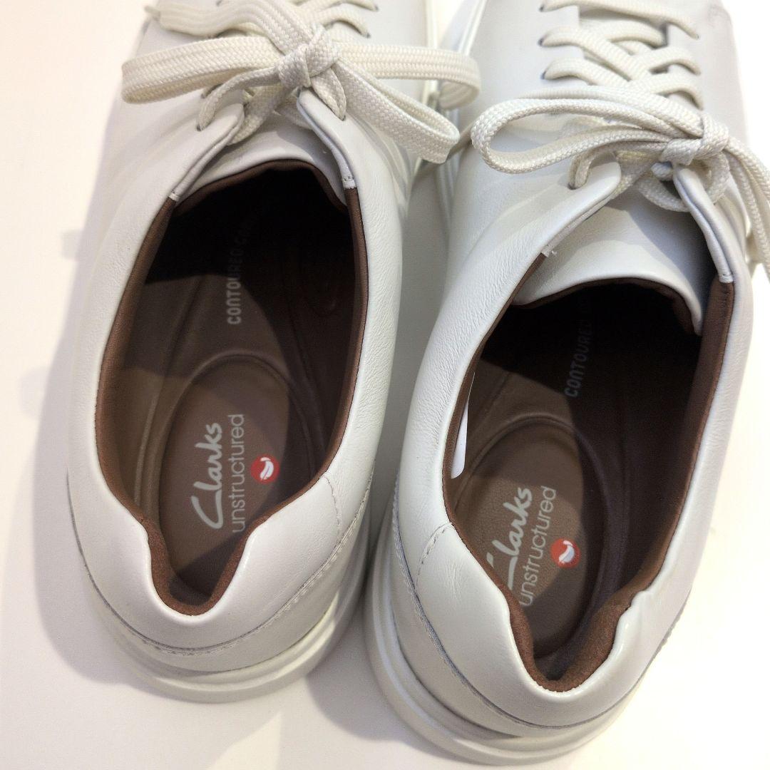 未使用 クラークス アンコスタレース スニーカー ホワイト レザー 27.5㎝
