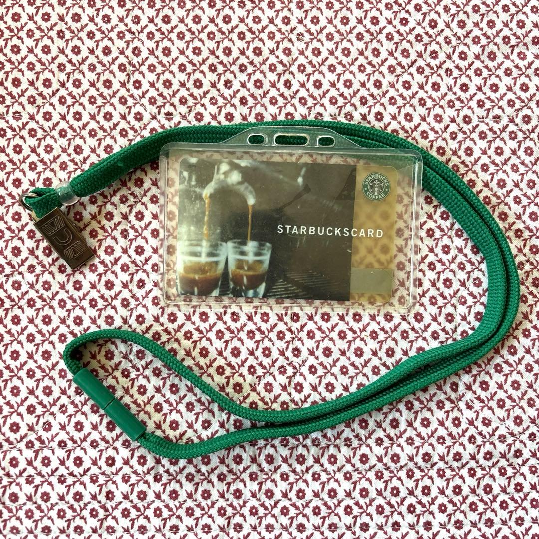 【美品】スタバ 日本初 初代 スターバックスカード　当時物 ネックストラップ付き