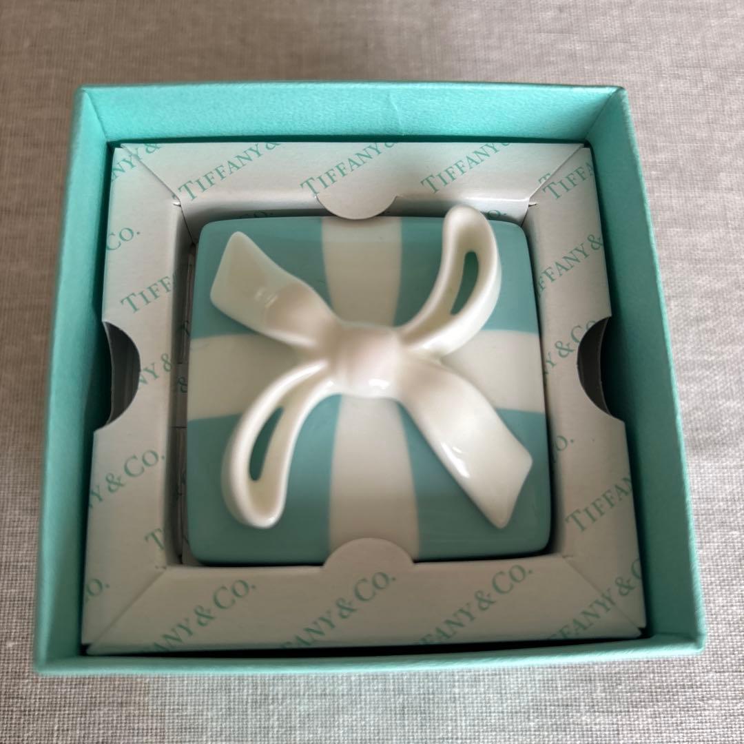 ティファニー TIFFANY＆CO ミニブルーボウボックス 置物 リボン 未使用