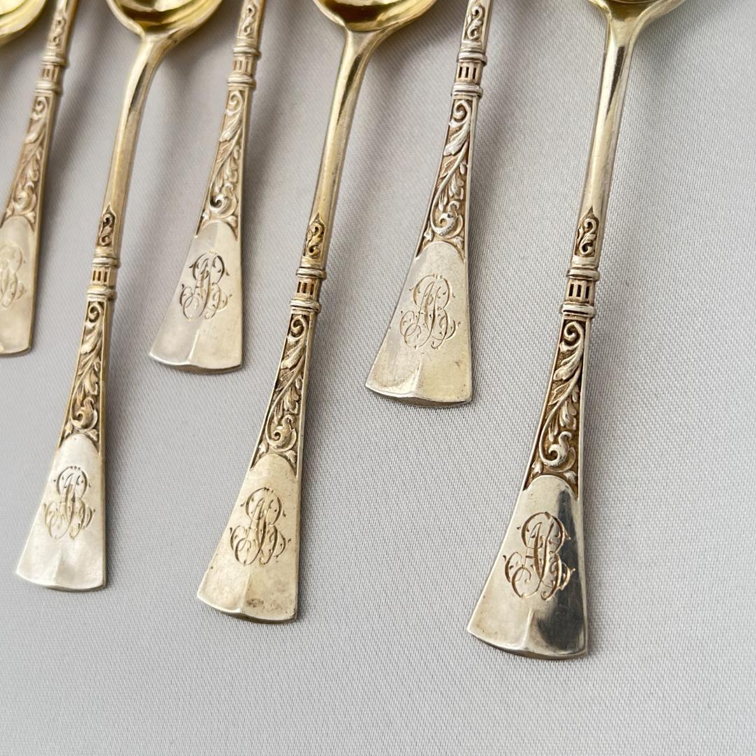 【ドイツ】モカスプーン 9本【純銀】 10.5cm