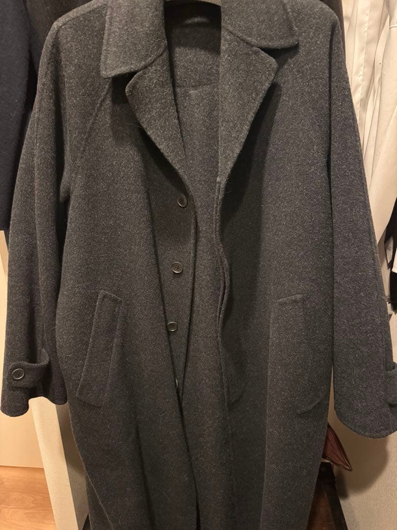 lidnm STRECCAN REVER COAT ヘザーブラック Sサイズ