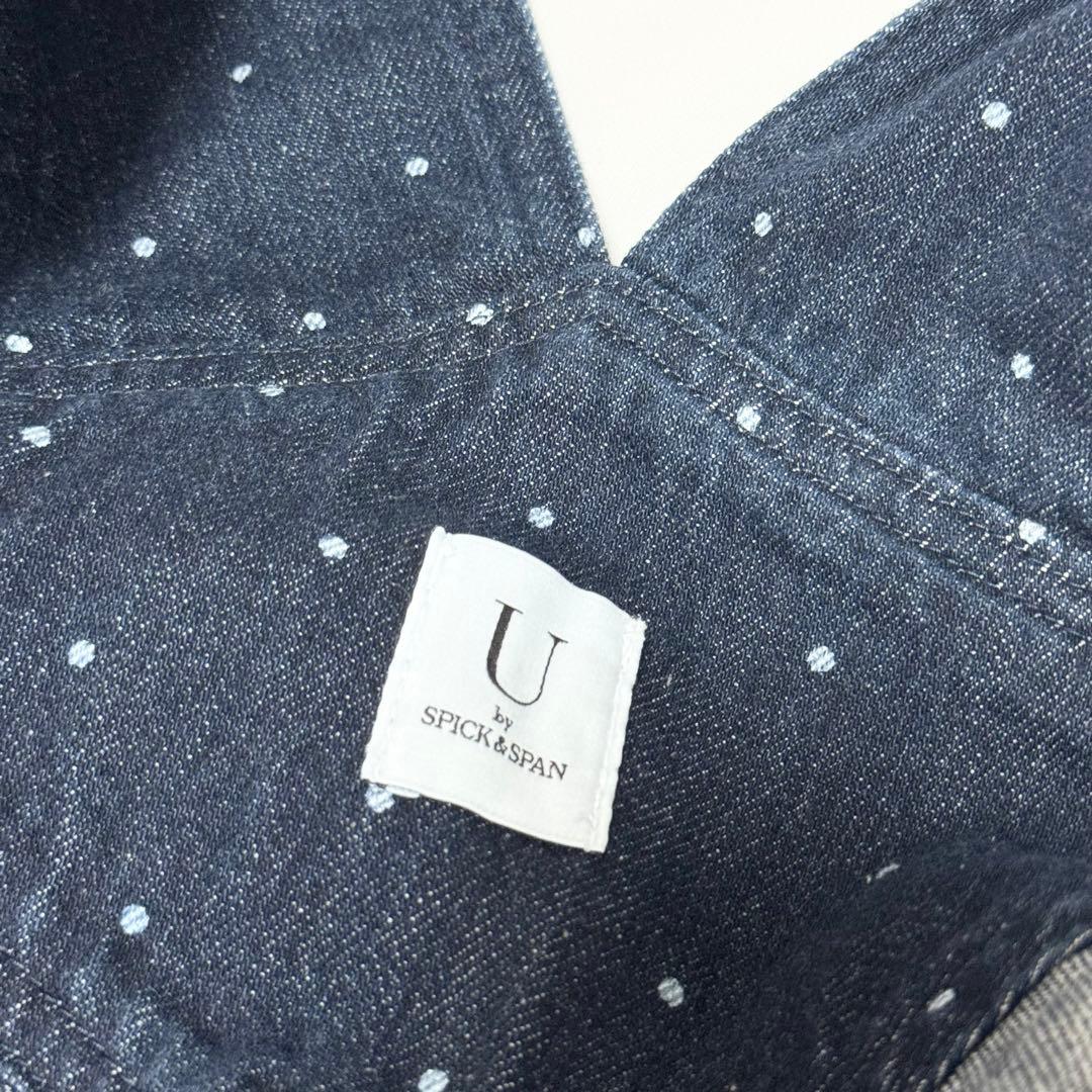 新品タグ付　U by Spick and Span ドットデニムオーバーオール