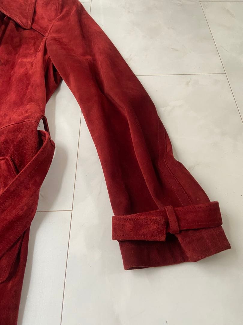 GUCCI by TOMFORDワインレッド 仔牛革ダブルフェイス ロングコート