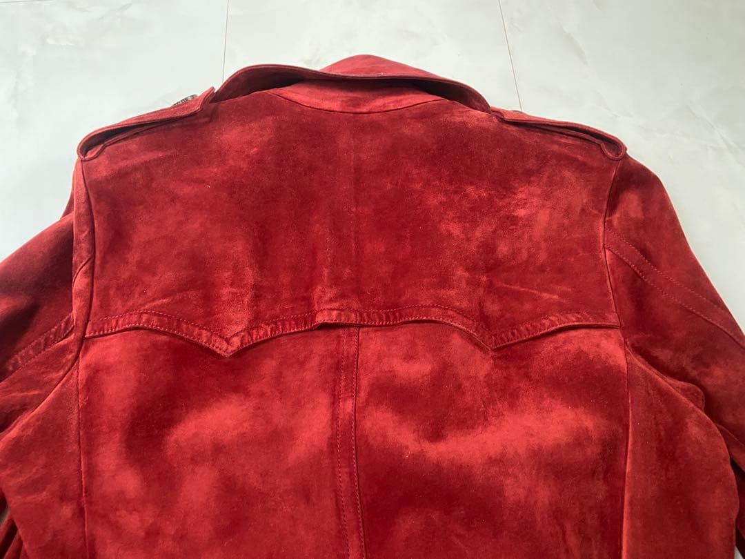 GUCCI by TOMFORDワインレッド 仔牛革ダブルフェイス ロングコート