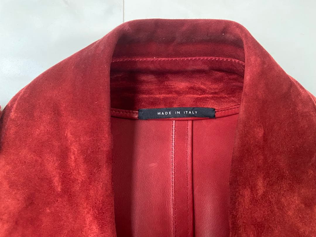 GUCCI by TOMFORDワインレッド 仔牛革ダブルフェイス ロングコート