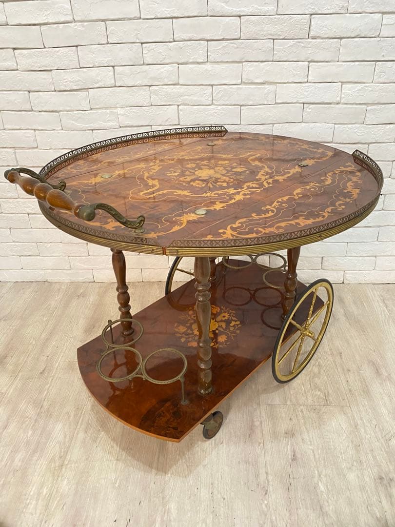 【東京都内23区配送無料】イタリア製　アンティーク　定価18万　キッチンワゴン