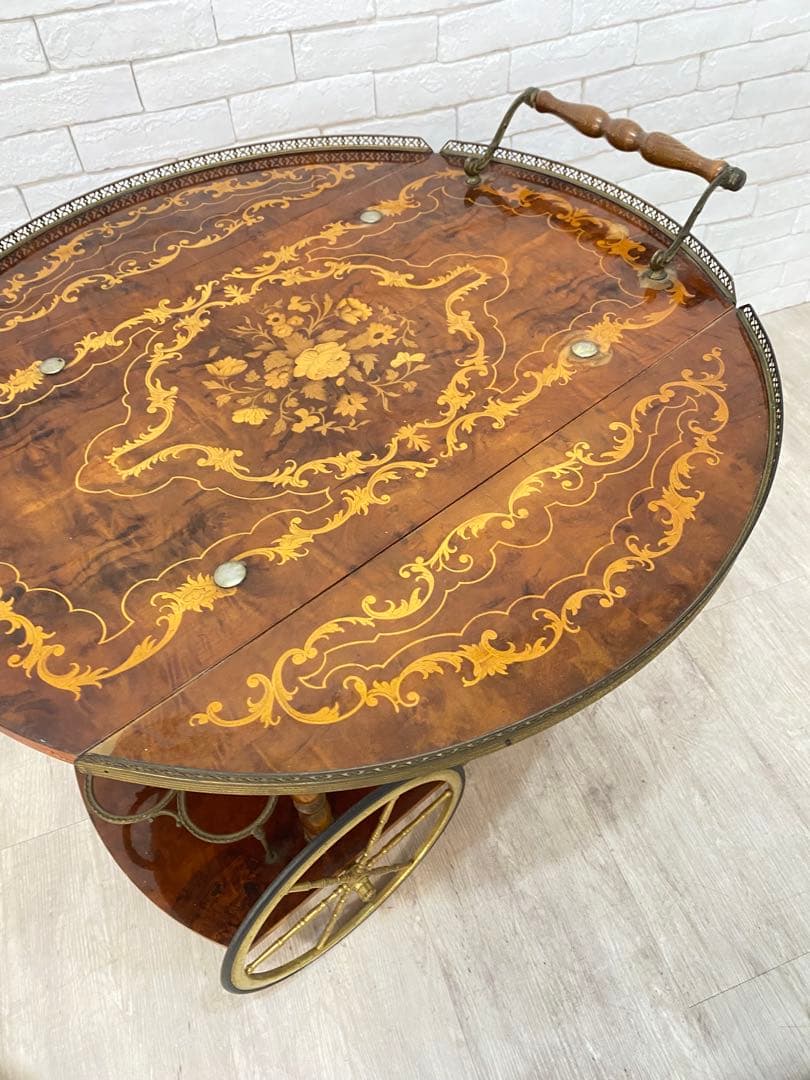 【東京都内23区配送無料】イタリア製　アンティーク　定価18万　キッチンワゴン