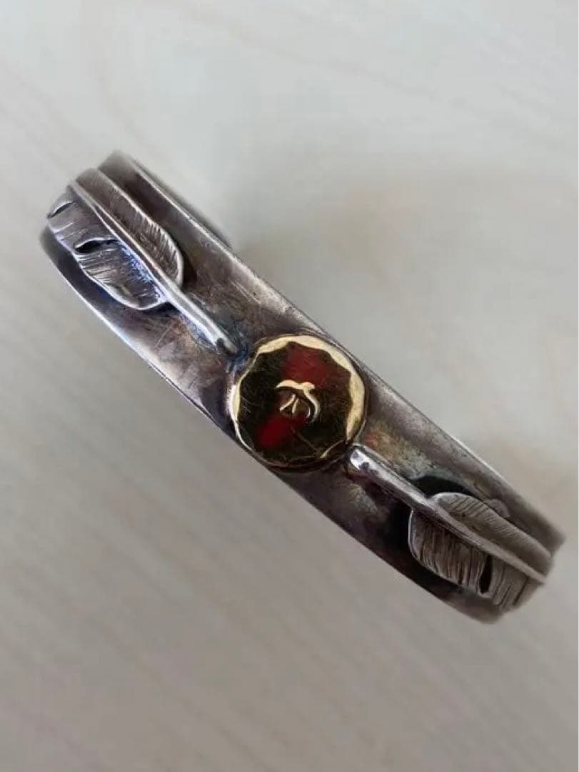 ゴローズ　ダブルフェザー　メタル平打ちバングル