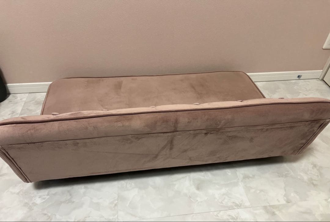 LOWYA ロウヤ ソファー 2人掛け ローソファー ベルベット調 幅100cm