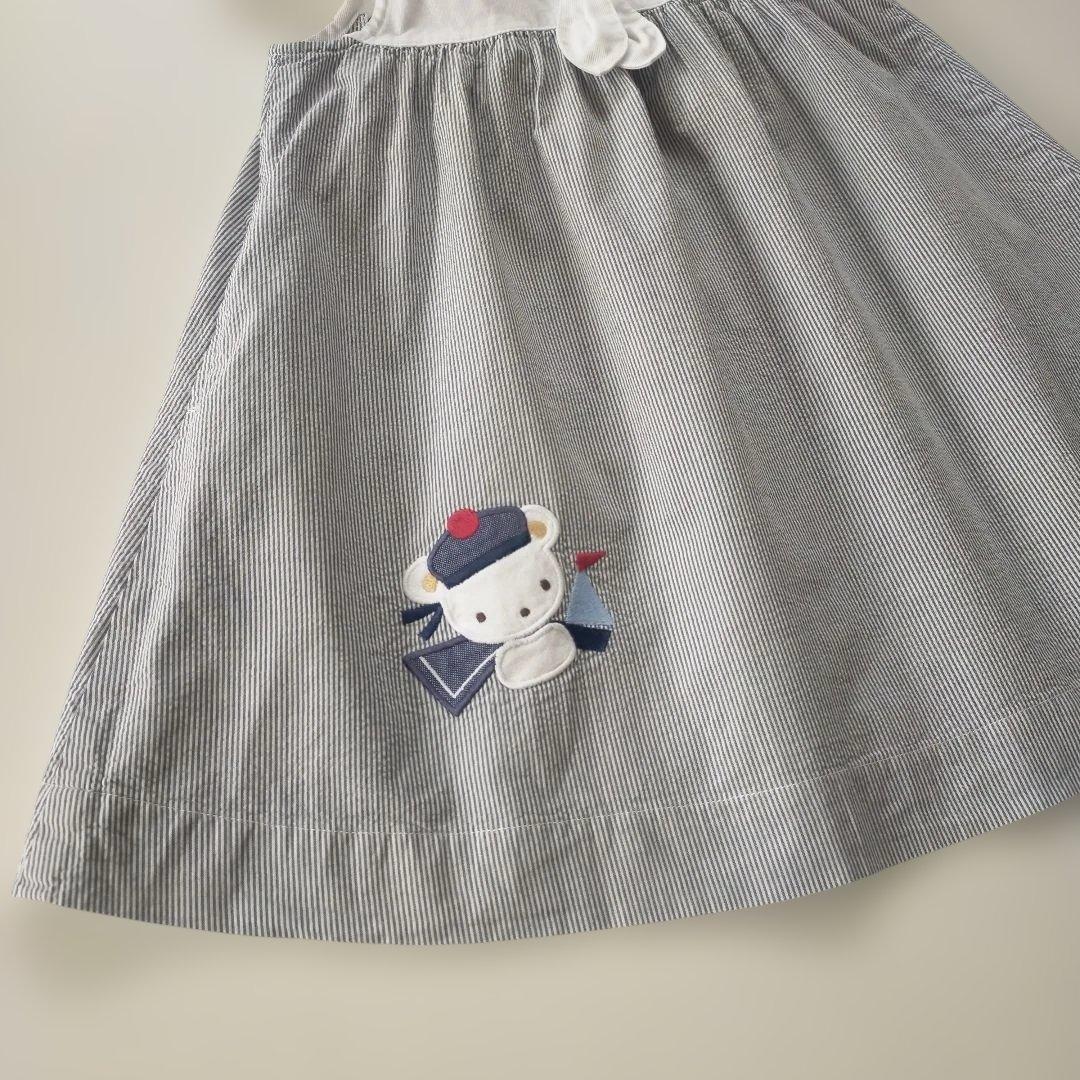 美品★2024SS★90cm familiar セーラー衿半袖ワンピース