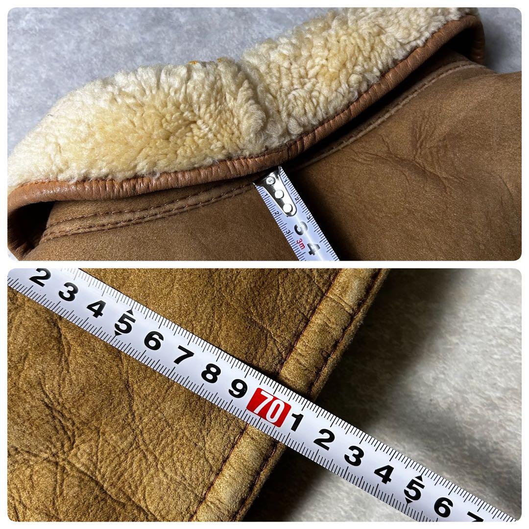 pirovintage ムートンジャケット スウェード レザー本革 袖裏ボ