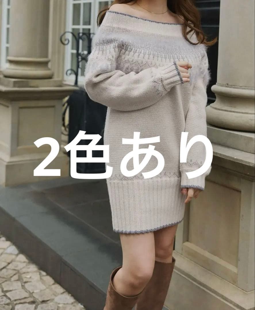 ワンピース herlipto Heart Fair Isle Knit Mini Dress