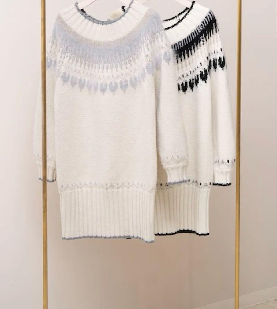 ワンピース herlipto Heart Fair Isle Knit Mini Dress