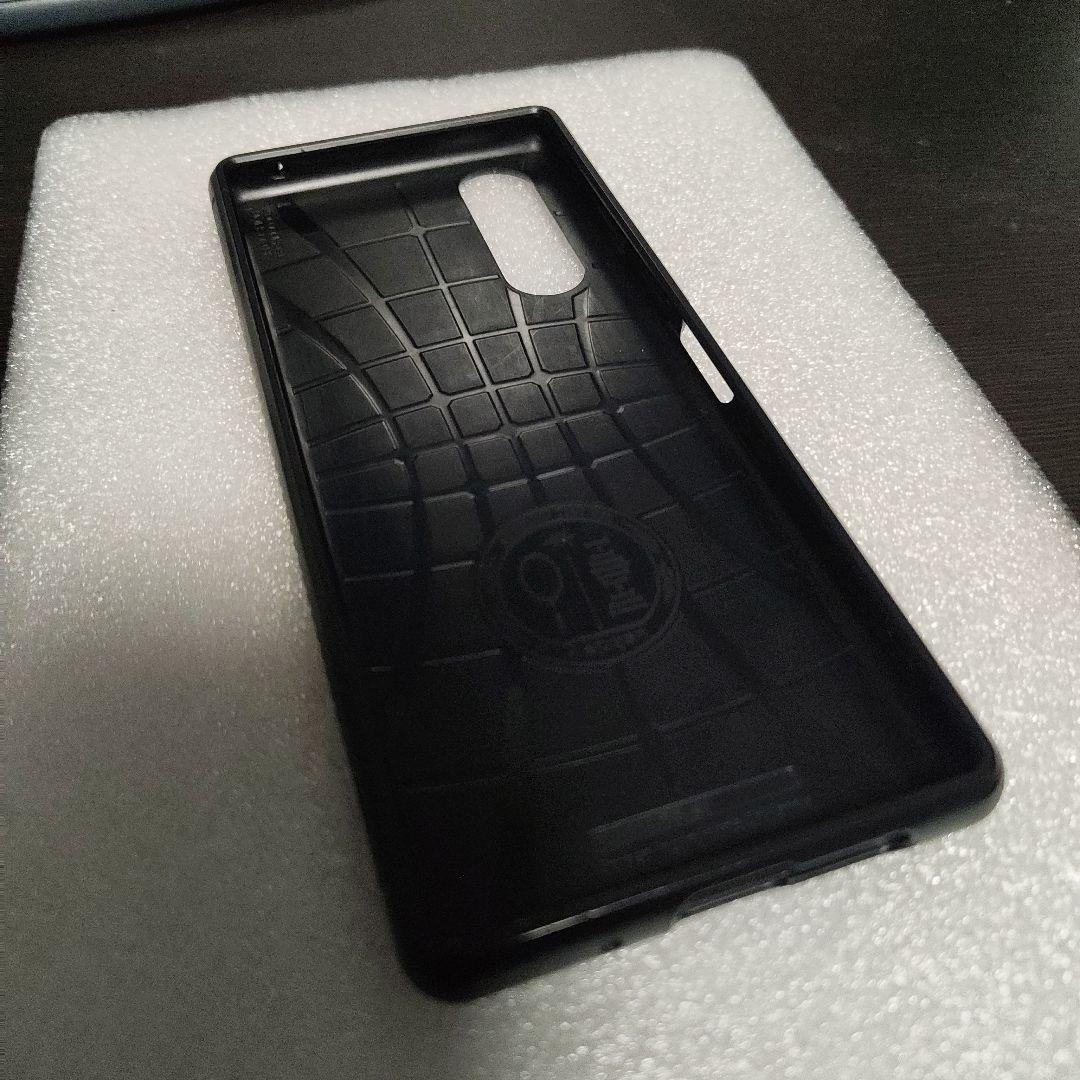 Xperia 5 SO-01M SIMフリー、ブルー Spigenケース付