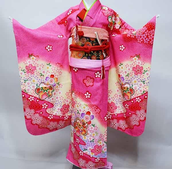 七五三 七歳 女児 正絹 着物フルセット 着物は陽気な天使 NO37379