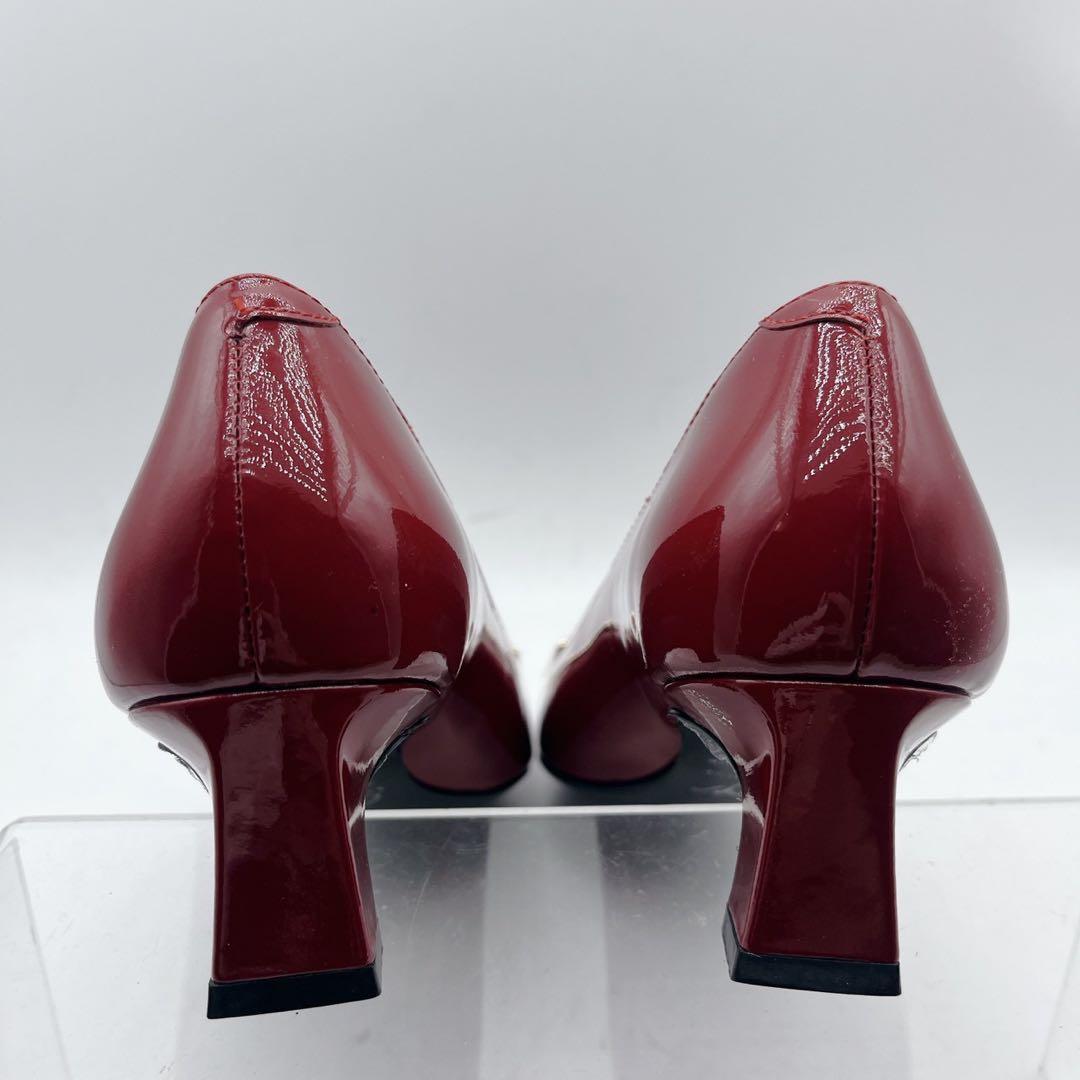 美品✨ロジェヴィヴィエ トランペット パテントレザー バックル 赤 35 22