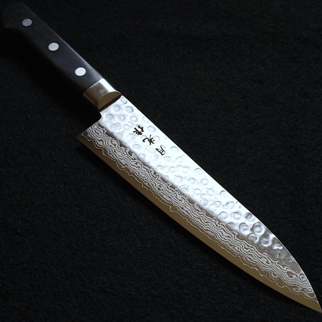 K*i様 日本製 VG10 ダマスカス 牛刀包丁185mm 黒柄 G1753J