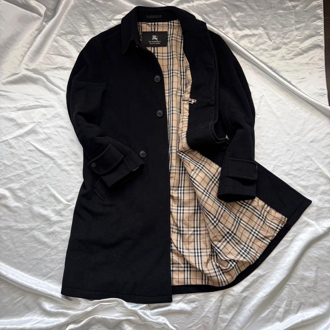 バーバリー　ブラックレーベル　ステンカラーコート M カシミヤ10%入り