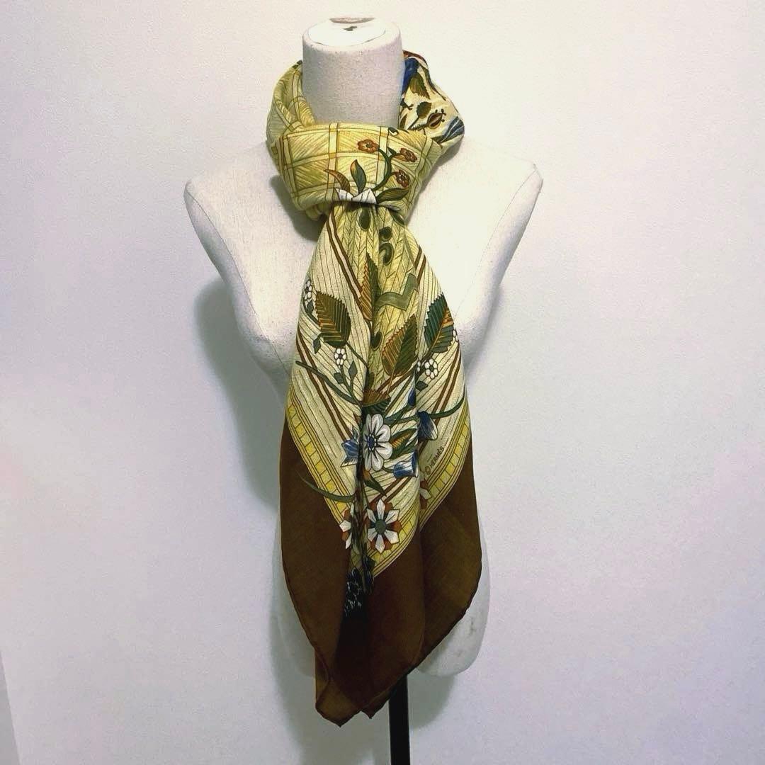 HERMES スカーフ　ショール　カレ140 カレジェアン　大判　カシミヤシルク