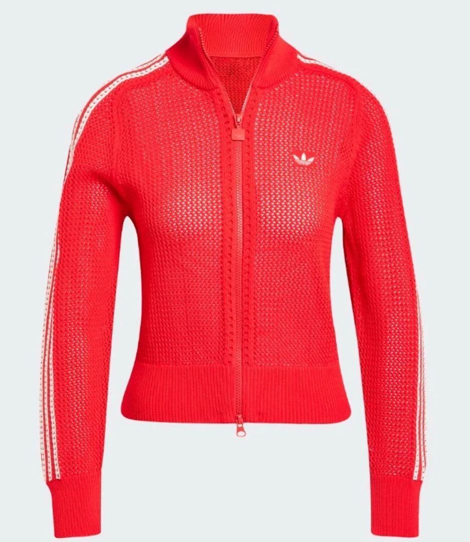 韓国 adidas クロシェ トラックトップ パーカー ジャージ　赤