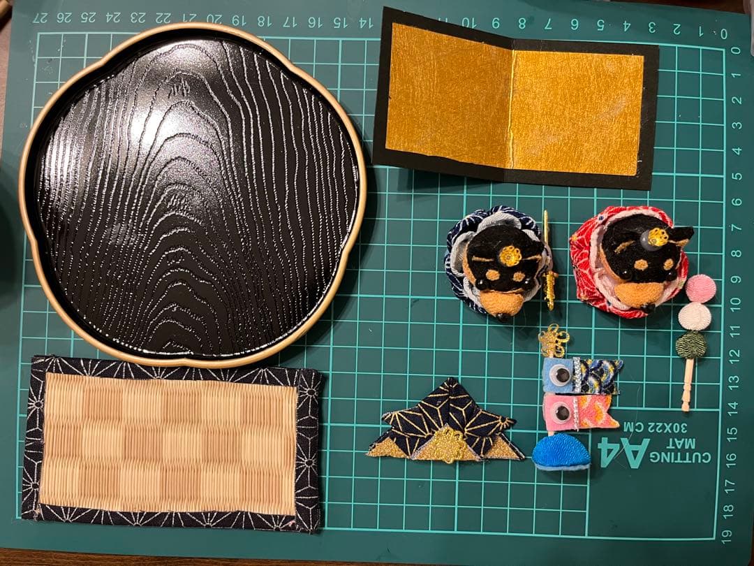 つまみ細工　ミニピン雛人形　& 五月人形　2way