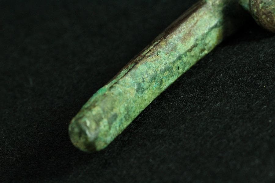 中国美術 青銅 銀象嵌 帯駒 古美術(K-BB491)