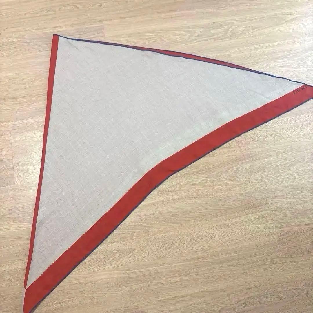 エルメス　カシシル　トライアングルジェアン　カシミアシルク　美品　スカーフ