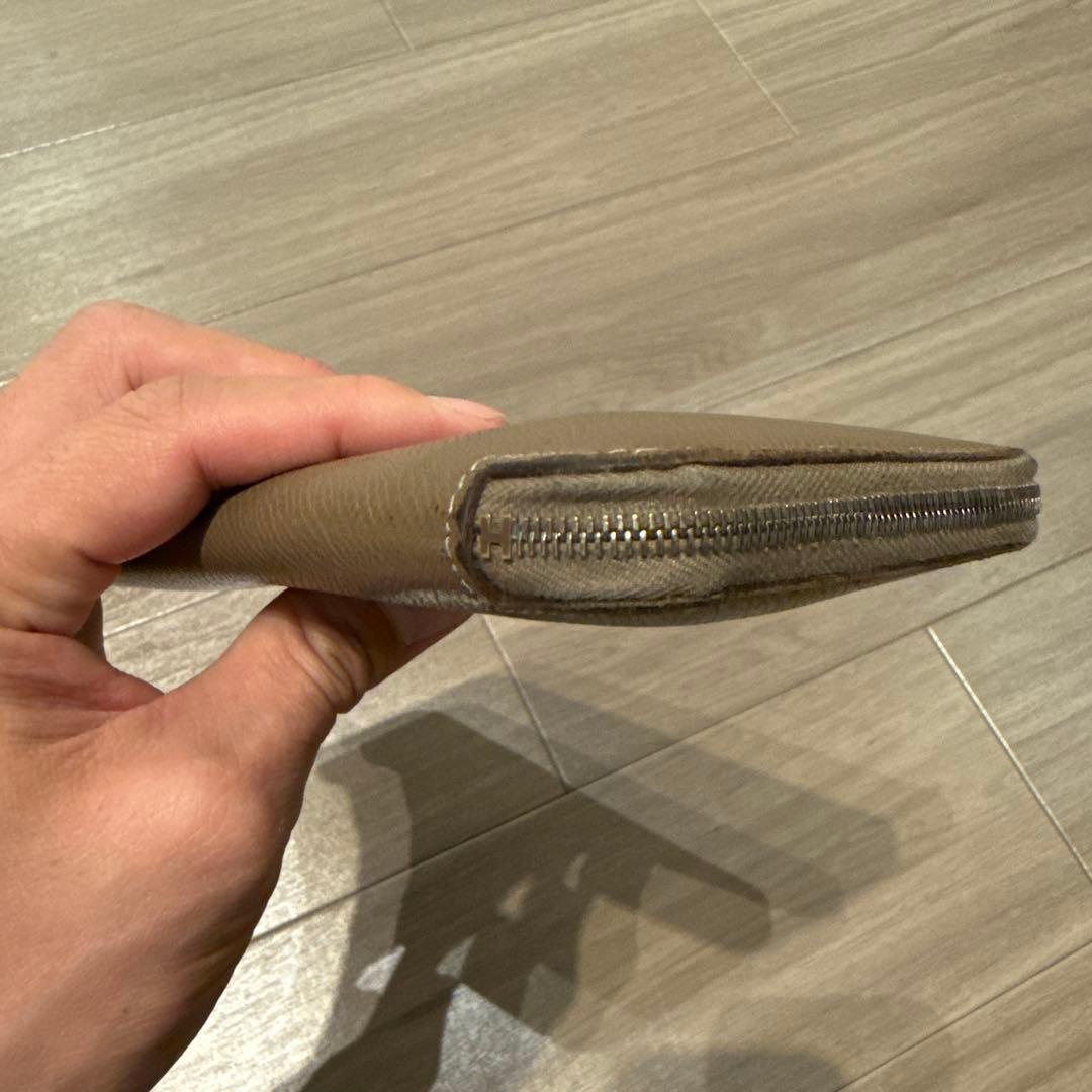 HERMES エルメス ジップ長財布 シルクインロング （エトゥープ） 箱付き