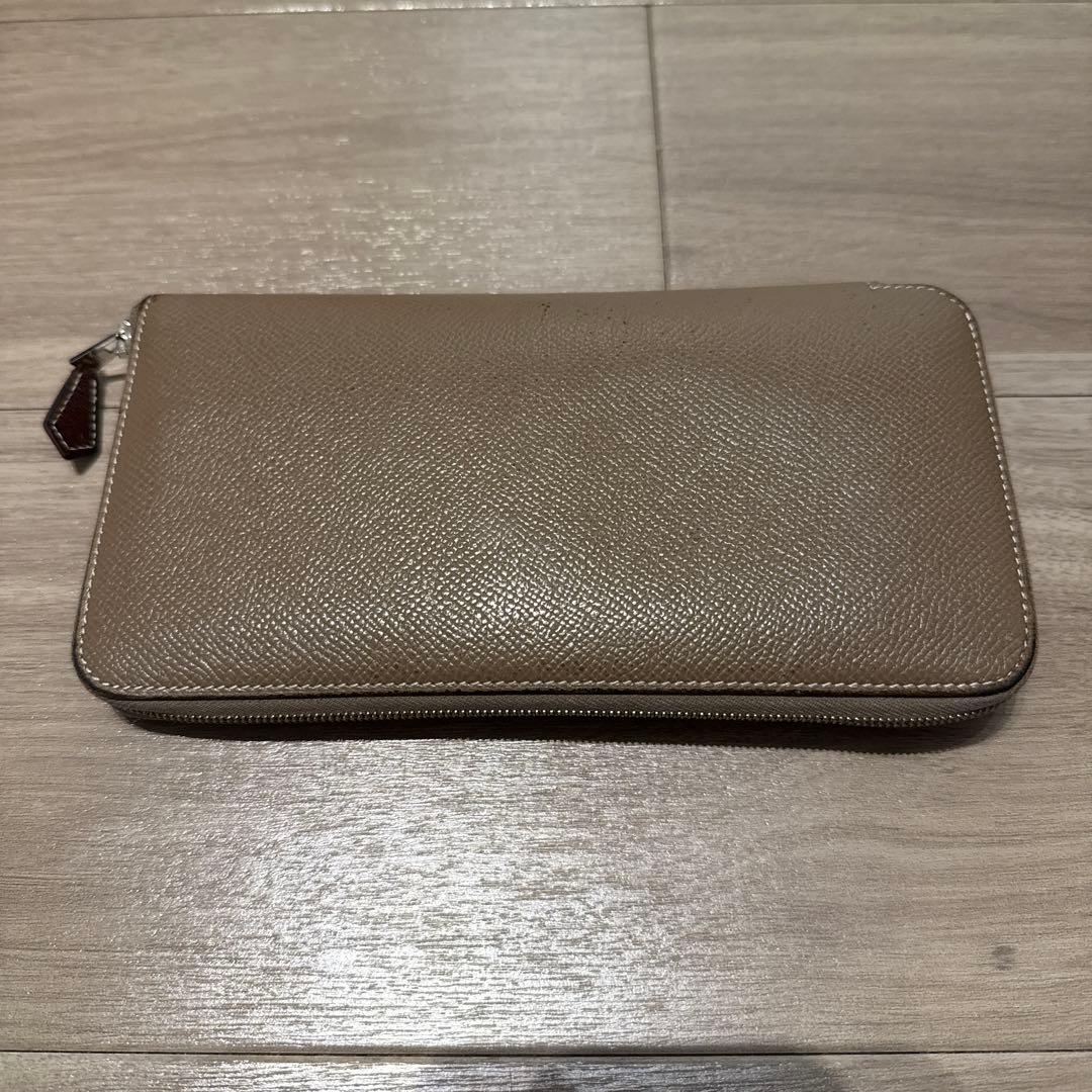 HERMES エルメス ジップ長財布 シルクインロング （エトゥープ） 箱付き