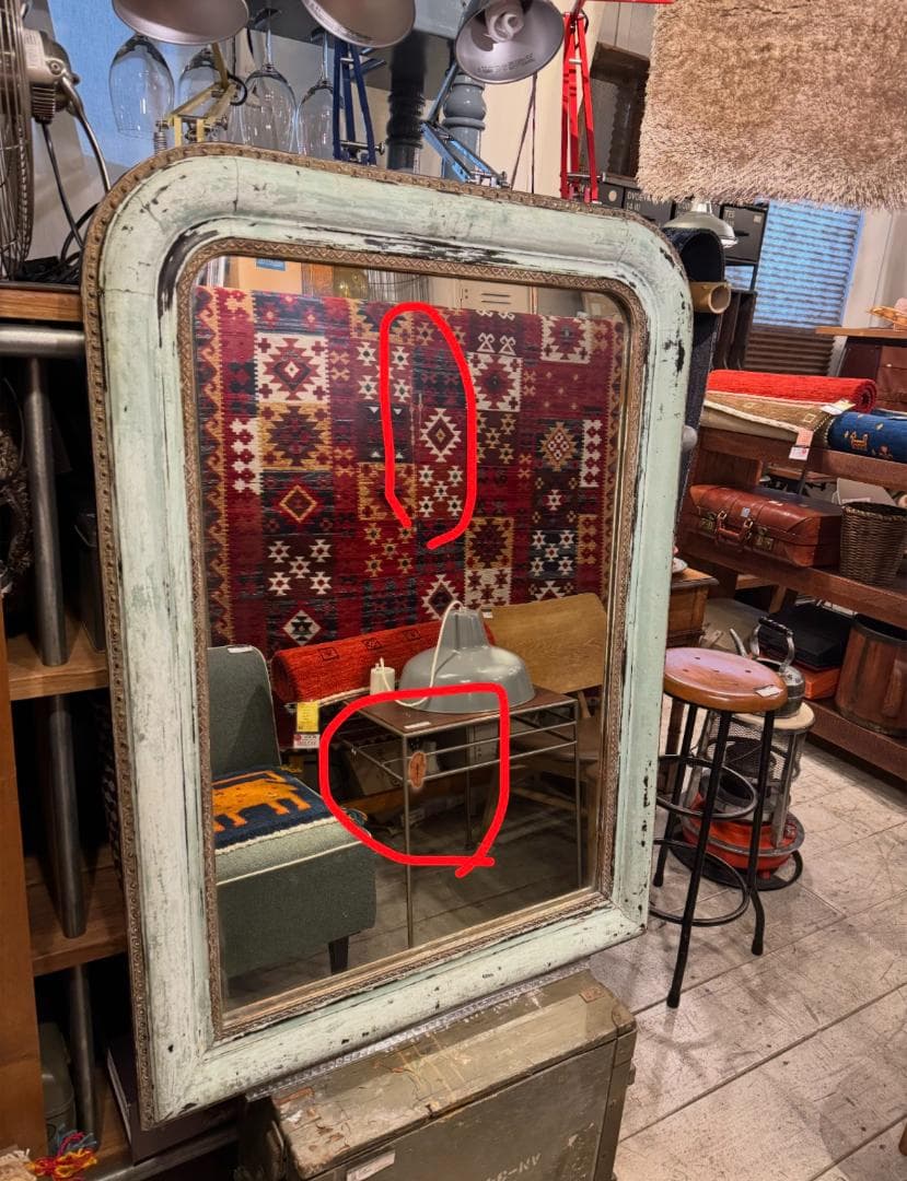 ミラー　W805*H1110　ジャパンヴィンテージ　アンティーク　ウォールミラー