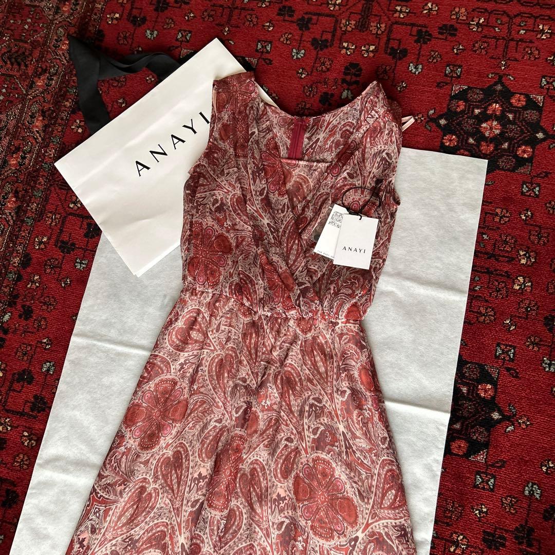 美品ANAYI 楊柳ペイズリーオールインワン36サイズ