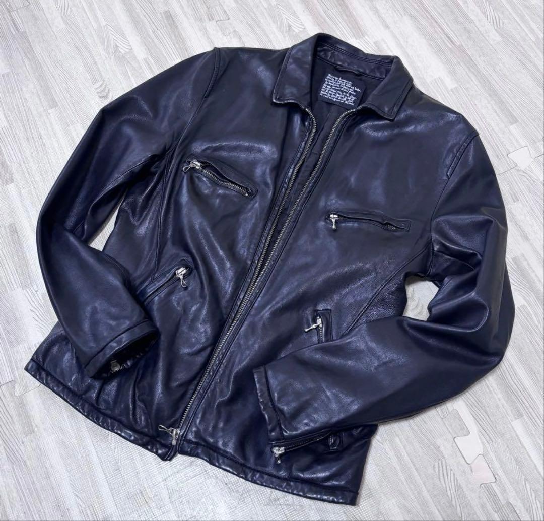 ナノユニバース　美品　本革レザージャケット高級羊革！　メンズMサイズ