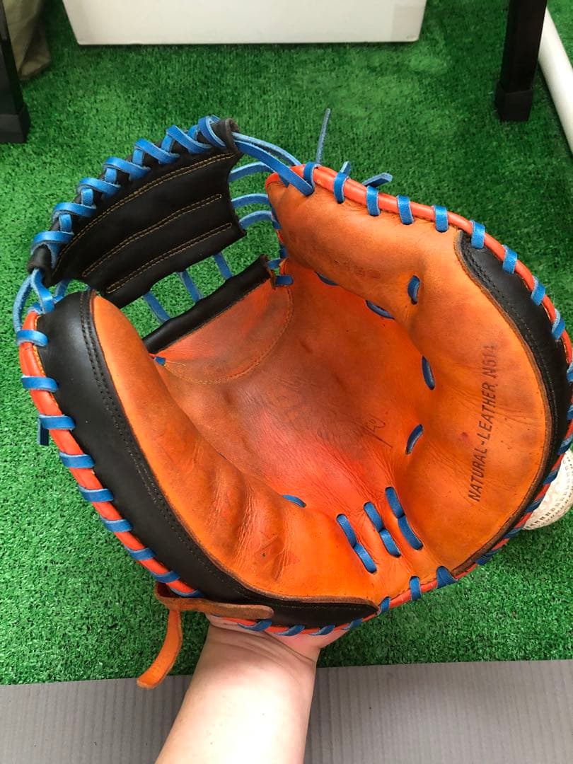 SSKスーパープロ軟式キャッチャーミット 黒/オレンジ/青