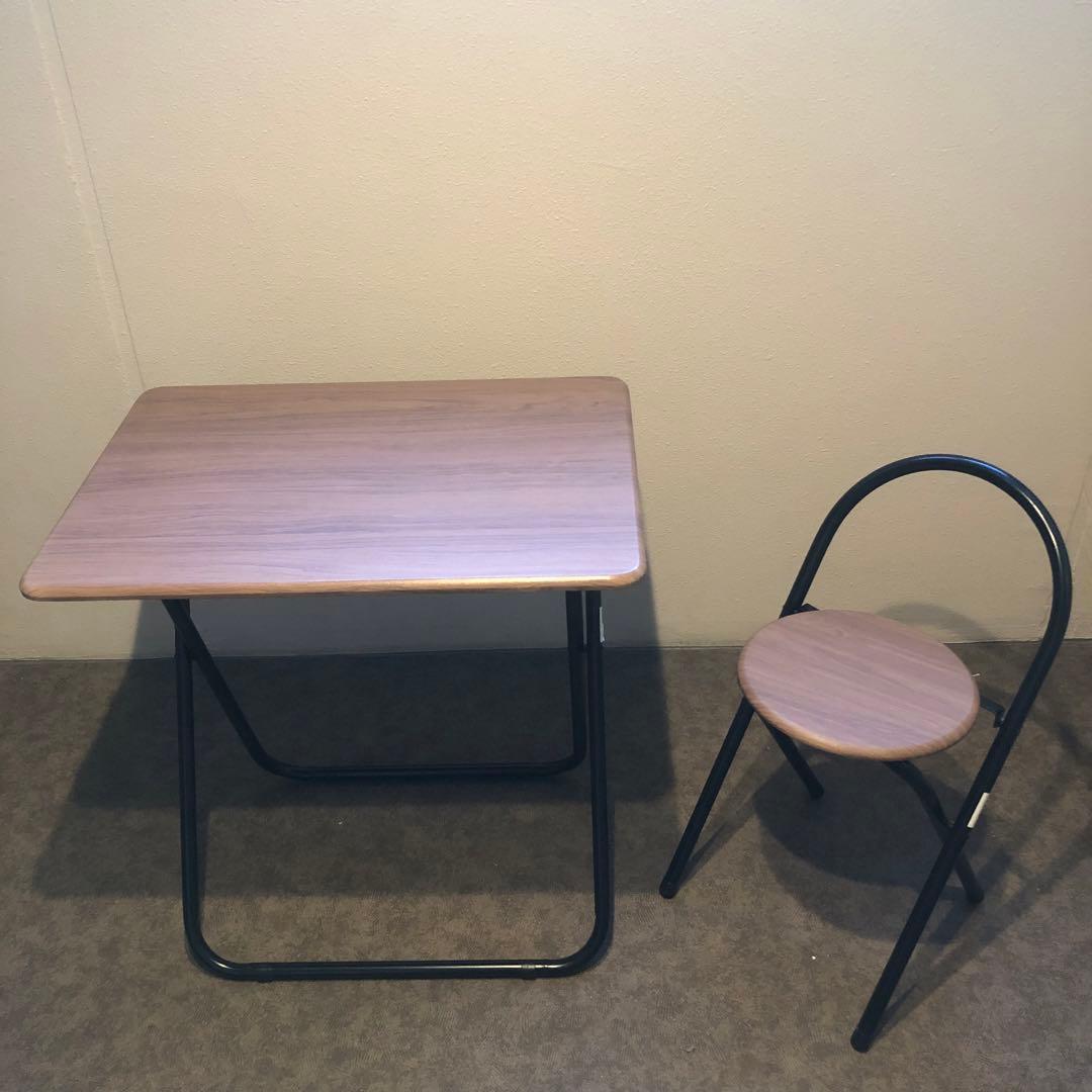 フォールディングテーブルセット　折りたたみテーブルと椅子の2点セット　弘益