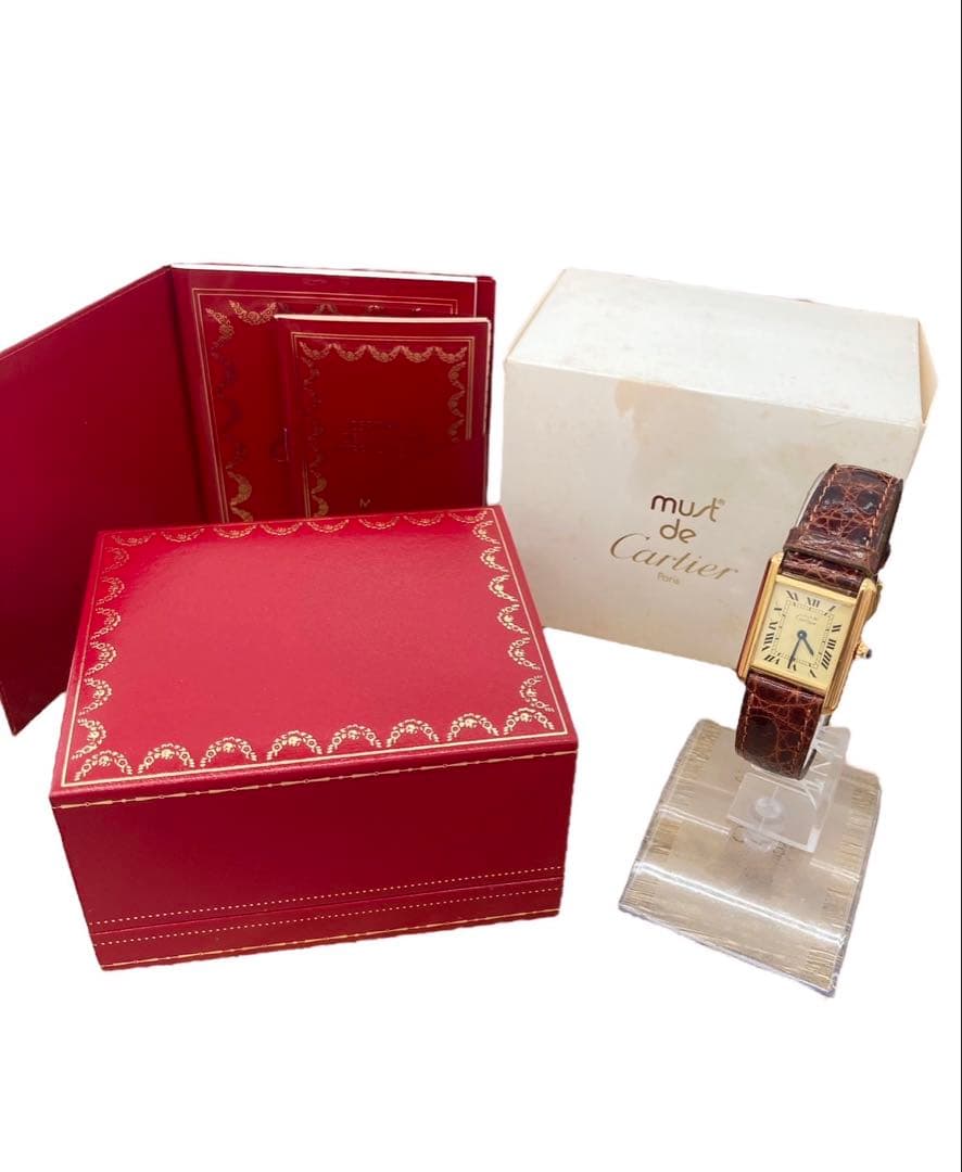 カルティエ マストタンクヴェルメイユ 925 5057001 電池交換済 (Ｏ)